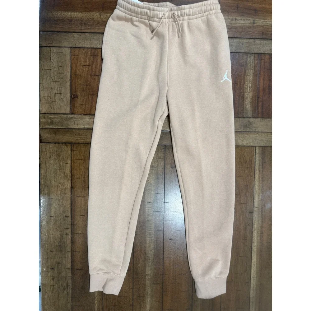 Jordan MJ Brooklyn Fleece Essential Pants Tan Beige Kids Large 12-13 95D234 NWT